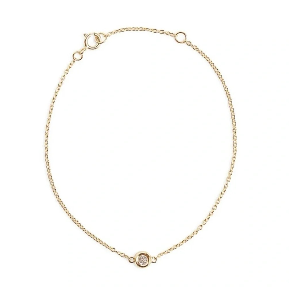 Marrin Costello Soleil Bracelet White Topaz 14kt Gold Plated Delicate 7" NEW - Picture 5 of 5